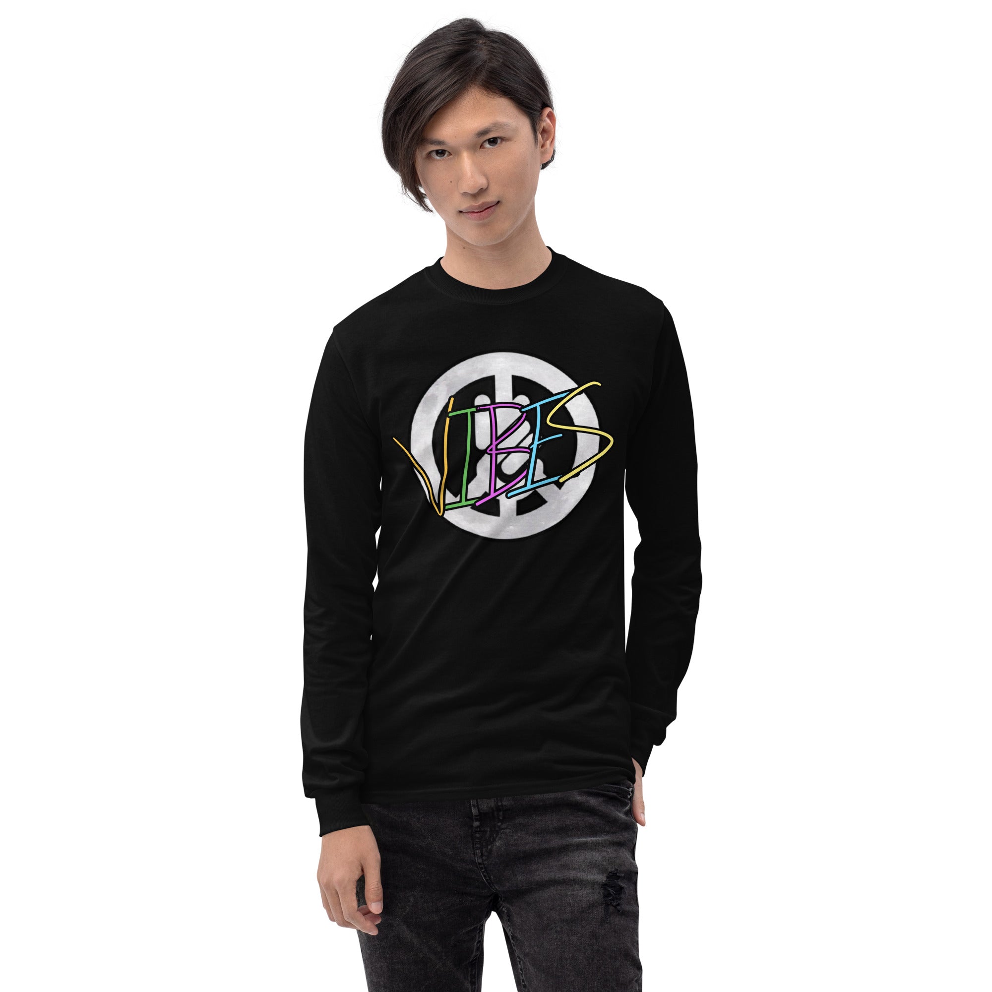 TO THE MOON MEN'S LONG SLEEVE TEE (SPACE BLACK)